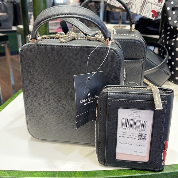 Kate Spade Disney Minnie Mouse Daisy Vanity Crossbody Bag & Zip Around Wallet - Picture 13 of 16